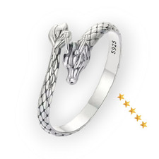 Anello apertura drago argento