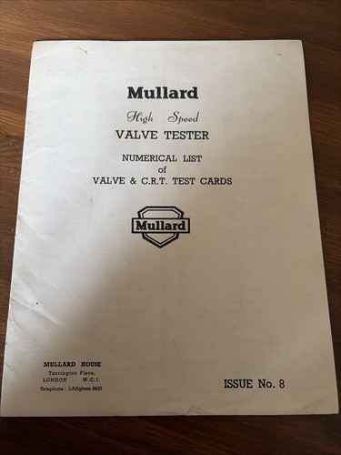 Mullard tester valvola alta - mullard,