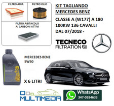 TAGLIANDO FILTRI OLIO ORIGINALE 5W30 MERCEDES CLASSE A (W177) BENZINA 180 136 CV