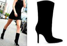 ZARA STIVALI NERI IN PELLE