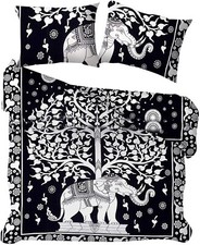 Set copripiumino matrimoniale Mandala indiano con 2 federe trapunta hippie