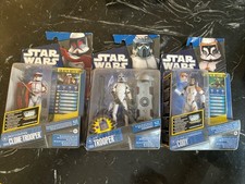 3 Star Wars Action Figure, Cody, Tropper, Clone Tropper, con carte, Hasbro