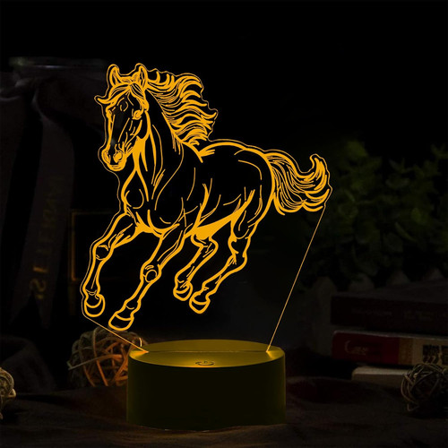 Lampada cavallo illusione - cavallo, 3d