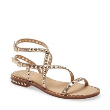 Nuovo sandalo ASH Petra Rose in pelle con borchie - metallizzato EU 37/ US 6,5-7