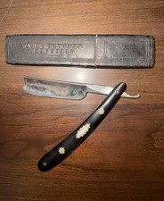 Rasoio dritto vintage Wade & Butcher Sheffield concavo terreno cavo 13/16"