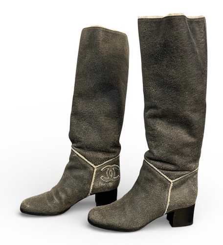 Stivali chanel grigio - stivali,