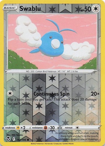 Swablu 142 195 reverse holo - 142/195,