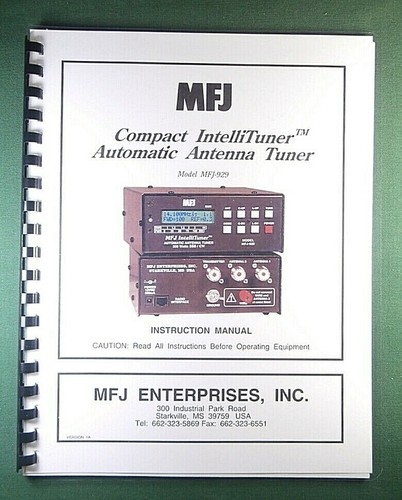 Mfj 929 sintonizzatore - mfj, antenna