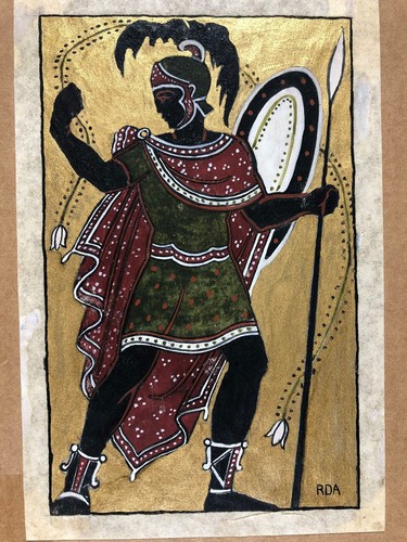 Guerriero greco pergamena - guerriero, su