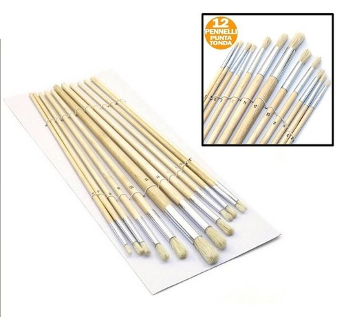Set pennelli punta tonda - set, 12