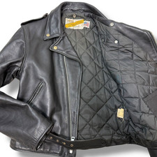 Giacca moto Schott 618 Perfecto taglia 42 pelle di sterzo nera USA Giappone