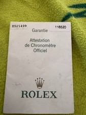 ROLEX Guarantee Warranty Paper