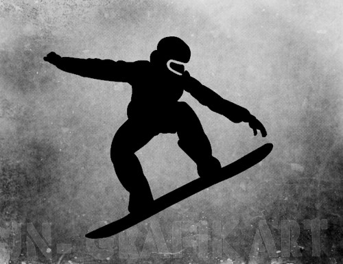Adesivo snowboarder stile auto