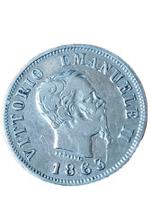 MILANO. 50 CENTESIMI. 1863 .VALORE. VITTORIO EMANUELE II°. ARGENTO.   N.19