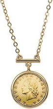 Collana barra ciondolo moneta