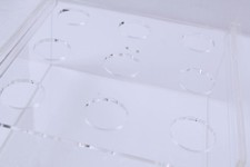 021036:9 Fori Armadietto cono gelato,Vetrina rotolo uova,Acrilico trasparente