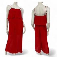 ZARA red pleated jumpsuit size