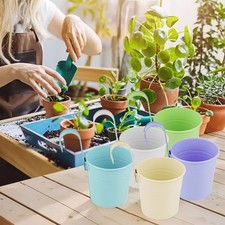 Fioriere colorate 5 pezzi in metallo per balcone giardino con ganci staccabili