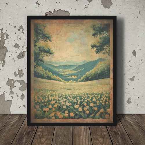 Arte parete vintage giglio - arte,