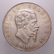 5 LIRE 1878 ROMA QFDC NC -