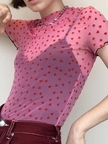 Top lupetto maglia trasparente - top,