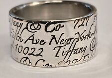 ? TIFFANY & CO ANELLO Fascia Notes Argento 925 Originale