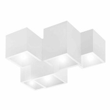 Plafoniera soffitto Portafaretto gesso Lampada 5 cubo verniciabile faretto gu10