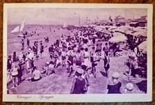 CARTOLINA VIAREGGIO Spiaggia - ANNO 1928 - fp - Viaggiata Animata
