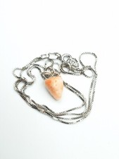 ciondolo corallo Rosa Antico del Giappone Naturale e Argento 925  Collana 50 cm