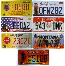 Set of 7 USA License Plates
