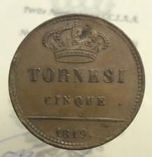 5 Tornesi 1819 q SPL  Regno delle due Sicilie Ferdinando I di Borbone
