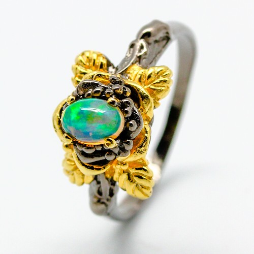 Anello argento opale nero - in,