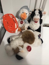 TRUDI LOTTO 3 ANIMALI DELLA FATTORIA PELUCHE PLUSH MUCCA E PAPERA