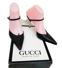 Gucci autentico mulo donna con tacco e cinturino taglia Eur 38,5 UK 5,5 ottime condizioni 