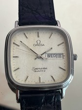 Omega Seamaster quadrato vintage anni 80 quarzo giorno quadrante bianco data giorno
