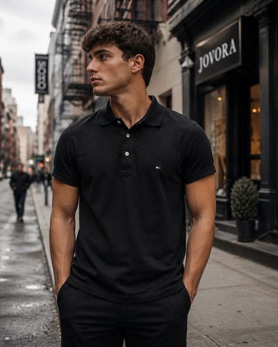 Polo tommy hilfiger nera - tommy,