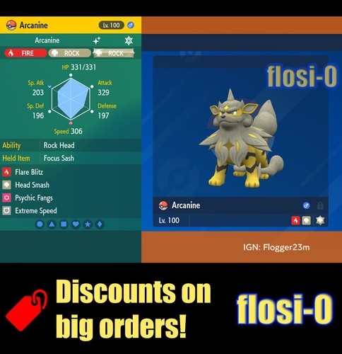 6iv shiny arcanine hisui - 6iv,