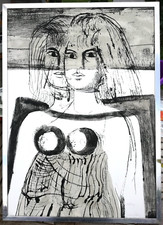 Litografia "doppio ritratto di