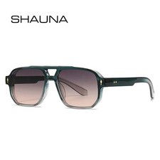 Occhiali da sole quadrati SHAUNA retrò UV400 - lenti sfumate stile rivetto unisex