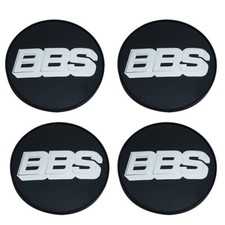 4x BBS coprimozzo copricerchio disco simbolo 76,6 mm argento/nero 0924658
