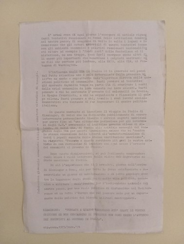 Volantino ciclostile c i - volantino, f.g.c.i