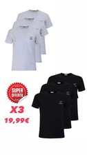 T-Shirt da Uomo in Cotone Bielastico LEGEA Maglia Girocollo Pacco da 3 pezzi