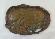 SCULTURA ART NOUVEAU ANTICA FRANCESE INIZIO 900 IN BRONZO BASSORILIEVO BM24