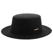 Cappello unisex Fedora classico a larga con superiore piatta per