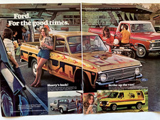 Pubblicità stampa due pagine Ford Courier serie F camion furgoni 1976