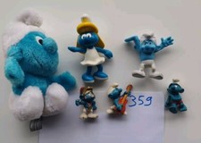 Lotto 5 Puffi In Gomma E Plastica Più 1 Puffo Peluche VINTAGE Vari Anni 