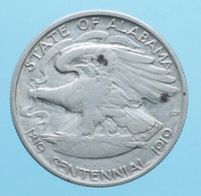 AMERICA 1/2 DOLLARO 1921 ALABAMA SILVER COIN NUMISMATICA MONETA RARA CURRENCY
