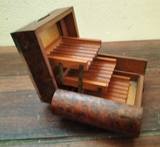 Porta Sigarette Portasigarette Inglese Art-Decò Radica e Argento Modernariato