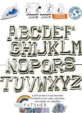 patch lettere alfabeto iron on silver argento toppa termoadesiva embroidered ABC