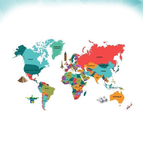 Cartina geografica mondo da - geografica,
